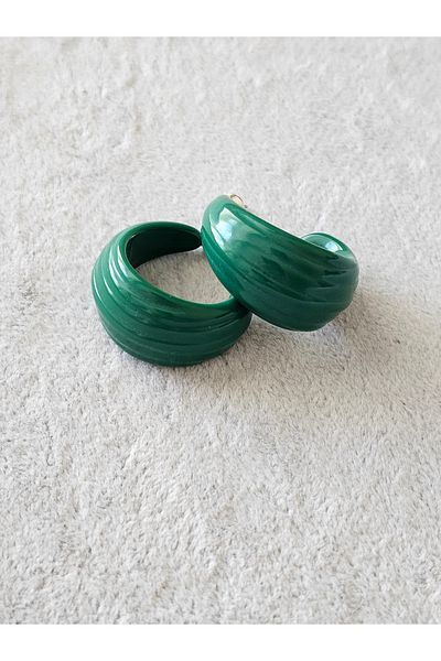 SiestaAccessories Green Color Acrylic Hoop Earrings