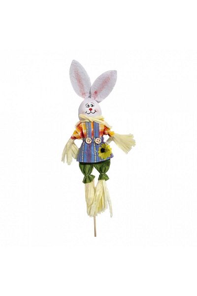 OEM Decorative Easter Stick, Rabbit with Dress, 46 cm