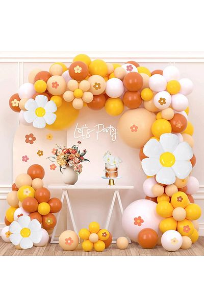 Baloane Vesele Flower Girl Birthday Balloon Arch 129 Pieces ARC110