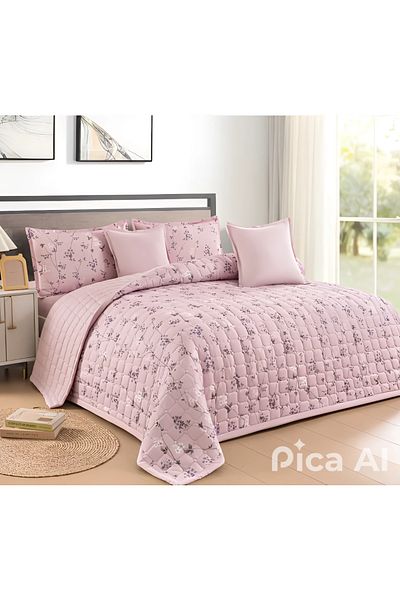 LOVEHOME Summer double microfiber bedspread with a luxurious floral design