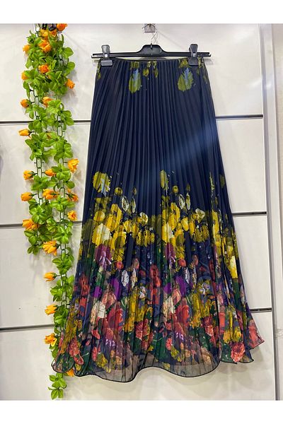 edu collection Fusta din sifon cu imprimeu floral