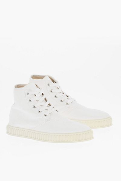 Maison Margiela Mm22 Solid Color Cotton High-Top Sneakers