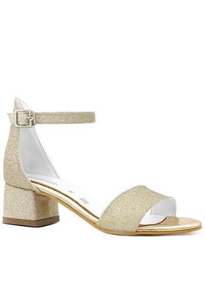 hapshoe Pantofi de seară cu toc pentru fete Lilo Glitter Gold cu o singură curea