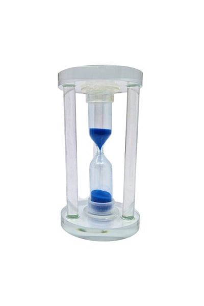 OEM Glass Hourglass with Supporting Pillars, 10 cm, Blue