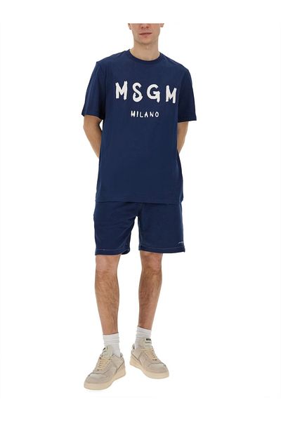 MSGM Bermuda Shorts With Embroidered Logo