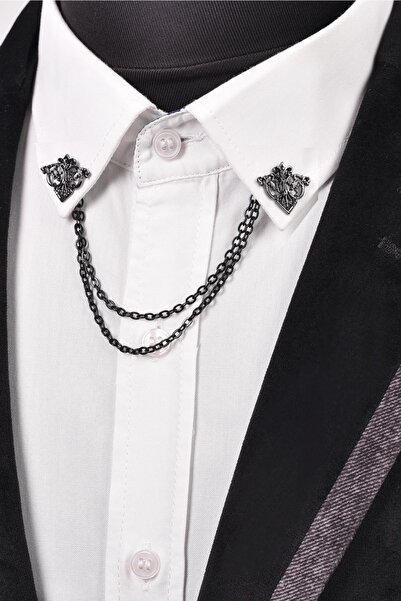 Esgue Üçgen Desen Zincirli Gömlek Yaka Aksesuarı