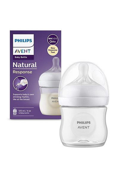 Philips Avent Biberon Philips Avent Response SCY900/01, 125 ml, Debit 2, tetina fara scurgeri, +0 luni