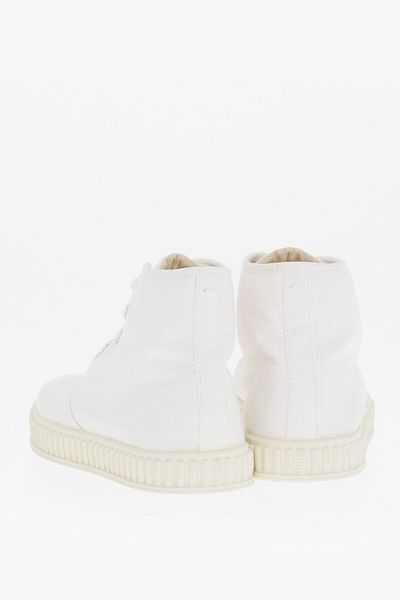 Maison Margiela Mm22 Solid Color Cotton High-Top Sneakers