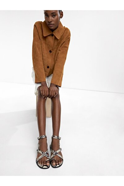 PARFOIS Yılan Desenli Düz Sandalet