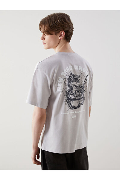 LC Waikiki Bedrucktes Herren-T-Shirt mit Rundhalsausschnitt