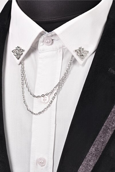 Esgue Üçgen Desen Zincirli Gömlek Yaka Aksesuarı