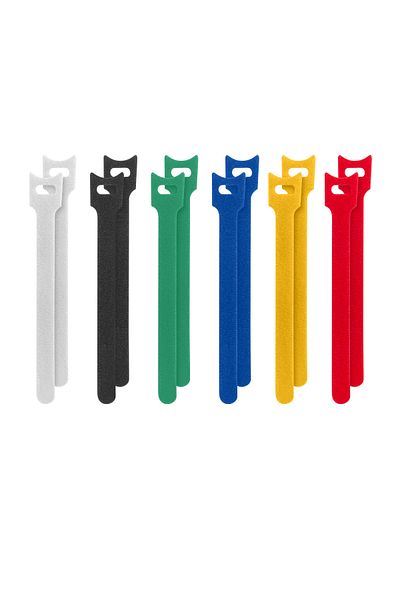 Lanberg Set of 12 Velcro straps for cable organization, Lanberg 41463, 15 cm x 12 mm, flexible