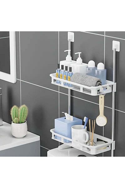 divendi-ro Multifunctional storage holder above the toilet bowl, three-poles, white