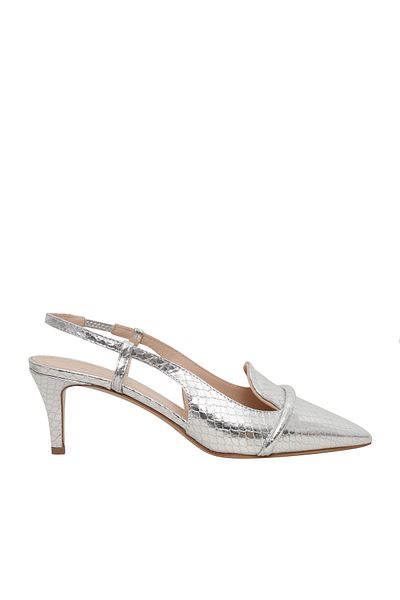 Parosh P.A.R.O.S.H. Silver leather sling back
