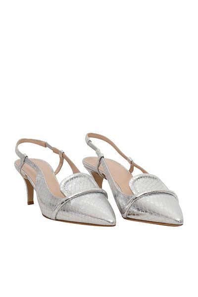 Parosh P.A.R.O.S.H. Silver leather sling back