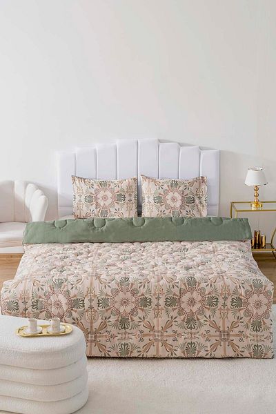 Rivaİstanbul Ethnic Palace Double Sided Daisy Quilted Quilt 200X215 cm