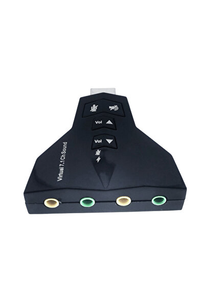 OEM External USB sound card, with 4 3.5 mm Jack ports, 7.1 USB Virtual Channel Sound, black