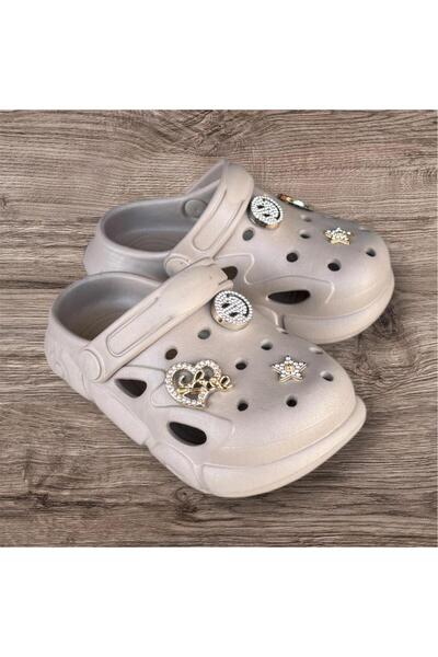 AkınalBella Akinalbella Girl's Mink Stone Soft Soft Sole Closed Front Slippers Sandals