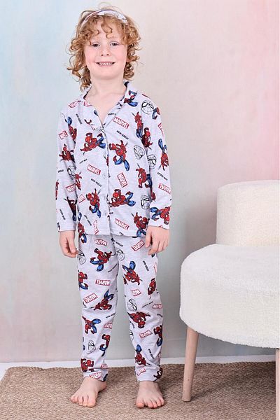 Beka Kids Boy's Front Button Patterned Pajama Set 100% Cotton Pajama Set and Eye Patch