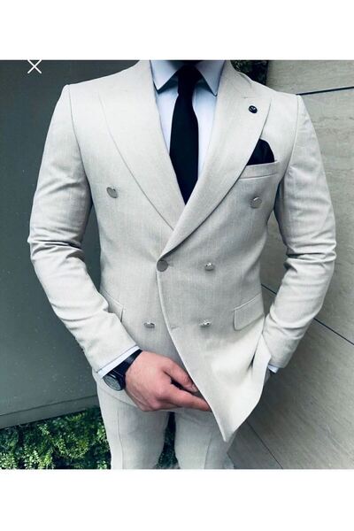 ENRICO MASAROTTI Çizgili Kruvaze Takım Elbise