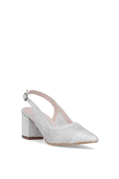 Ayakkabı Fuarı Elit PM309 K4030T Pantofi cu toc Stone Classic pentru damă, argintiu