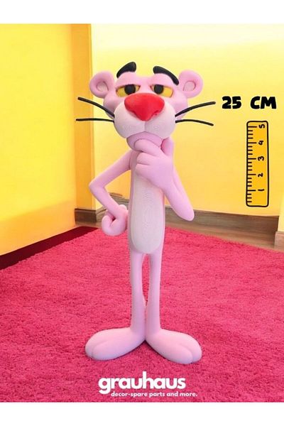 GRAUHAUS Pink Panther Figure 25cm Classic Cartoon Collection Figure Pink Panther Retro Cartoon Figure