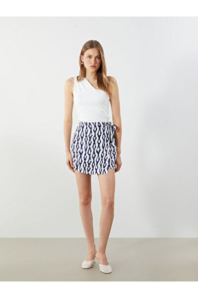 LC Waikiki Özmarka New Season Zippered Waist Patterned Women's Shorts Skirt