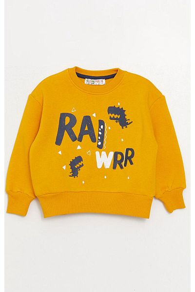 Calimera Kids Anthracite Crew Neck Long Sleeve Printed Baby Boy 2-Piece Set