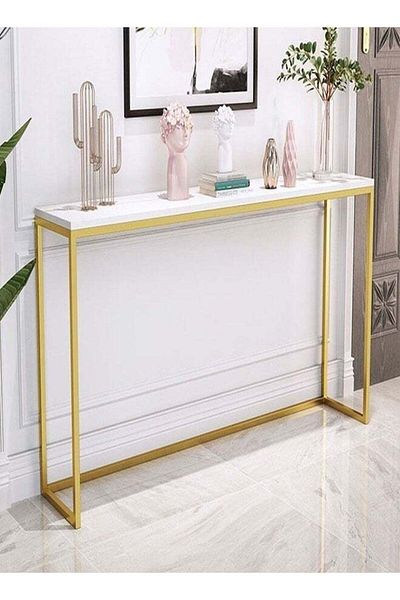 Raffine Upgraded Modern Luxury Living Room Hallway Entry Table Styling Table Narrow Table Side View Table 10
