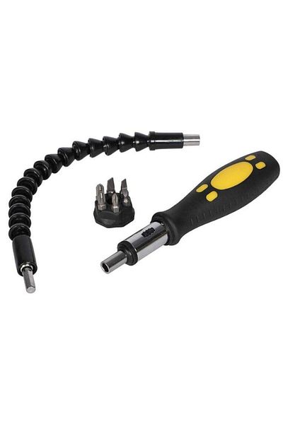 Dexia Flexible bit/drill bit extender set and ratchet screwdriver – 8 pieces