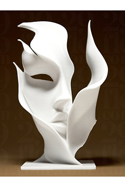 Sizseyy Soyut Yüz Heykel Biblo Dekor 15 cm