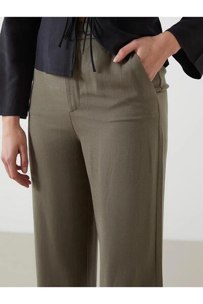 LC Waikiki Γυναικείο παντελόνι LCW Vision στενή εφαρμογή λινό μείγμα (S5)