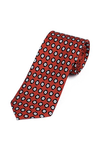 Bursa İpek Burgundy Patterned Silk Tie Set