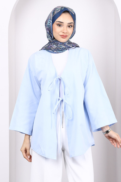 İmajButik كيمونو أزرق بربطة أمامية