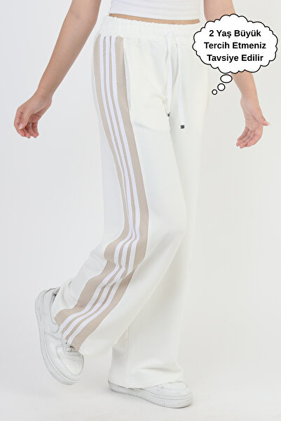 ASYAKİDS CLUB Κοριτσίστικο παντελόνι από βαμβακερό χτενισμένο χαλαρό κομμένο ...