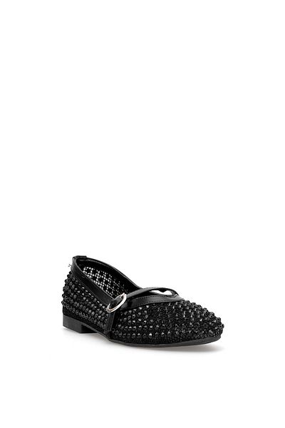 Ayakkabı Fuarı Elit Fls063-300T Women's Stone Ballerina Black