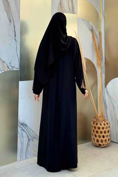 Bym Fashion Πέτρινο λεπτομερές φερμουάρ Ferace 3918 Μαύρο-Χρυσό