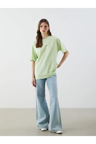 LC Waikiki Lcw Vision Crew Neck Printed Oversize Women's T-Shirt (S5)