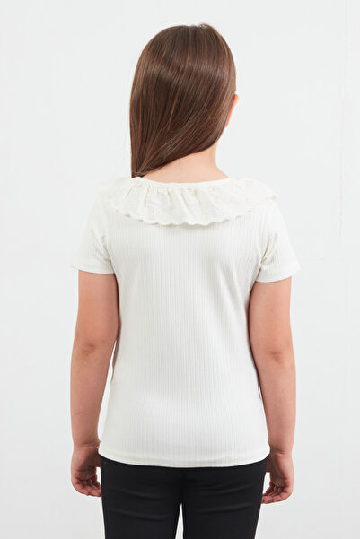 Fulla Moda Ribbed Shoulder Laced Girl's Body