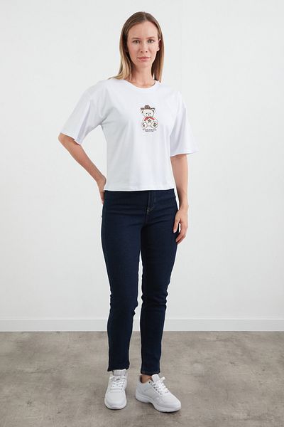 Fulla Moda Tricou cu mânecă scurtă cu decolteu tip ursuleț