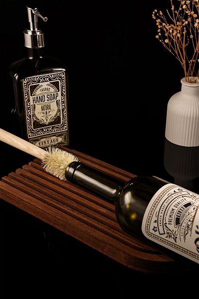 TheBRo Natural Tampico Grass Bottle Cleaning Brush with Handle,