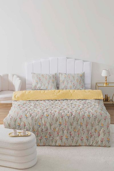 Rivaİstanbul Begonvil Double Sided Daisy Quilted Quilt 200X215 cm
