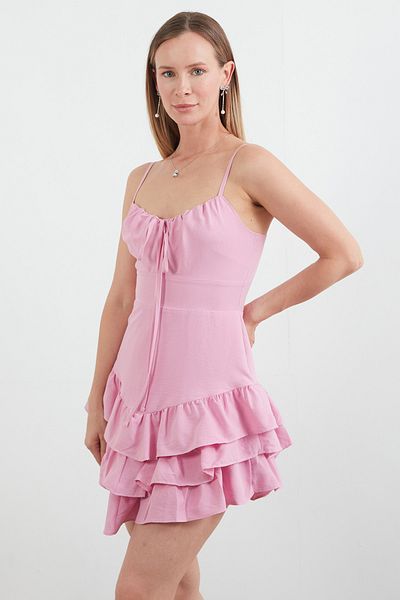 Fulla Moda Φόρεμα με κρεμαστό φούστα με βολάν