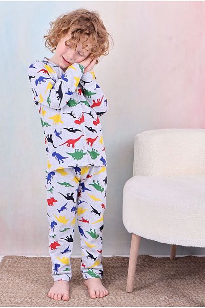 Beka Kids Boy's Front Button Patterned Pajama Set 100% Cotton Pajama Set and Eye Patch