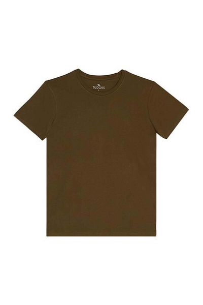 Tudors Unisex Slim Fit Slim Fit 100% Cotton Soft Textured Khaki Crew Neck T-Shirt