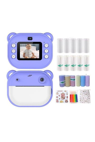 Dexia Instant photo/video camera for children, bear model, with printer, 2 inch screen