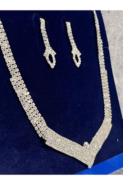 Abiye's KRİSTAL TAŞLI PREMİUM KOLYE KÜPE TAKI SETİ