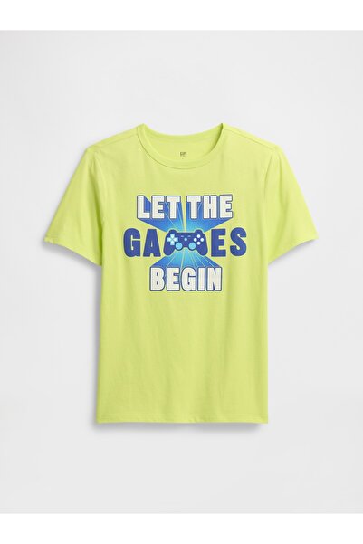 GAP Erkek Çocuk Limon Sarısı Grafik Baskılı T-Shirt