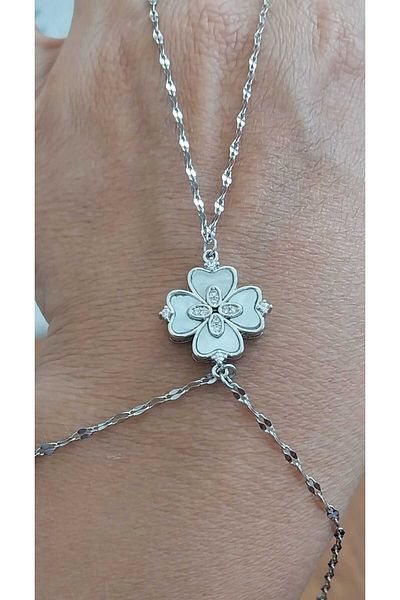 BESMYAR JEWELS مجوهرات يد رائعة من الفولاذ المقاوم للصدأ على شكل زهرة - مقاومة للماء ولا تسبب تصبغات