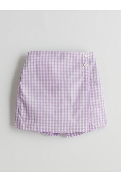 LC Waikiki New Season Elastic Waist Plaid Girl's Short Skirt - S5L333Z4